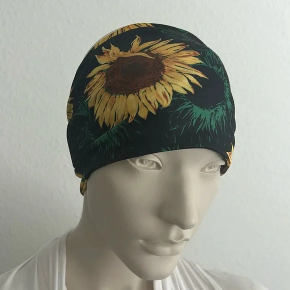 Vibrant Sunflower Wide Boho Stretch Headband - Picture 4 of 11